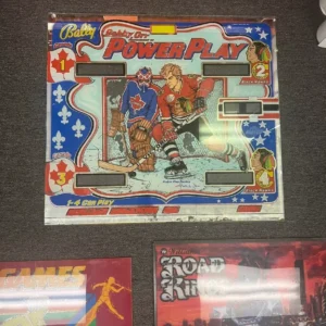 A game board with two hockey players on it.