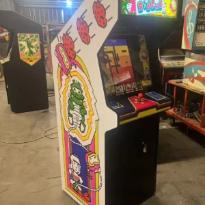 A video game arcade machine with many different games.