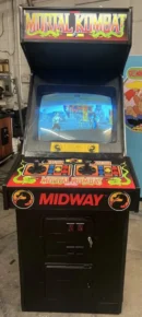 A video game machine with the controls turned on.