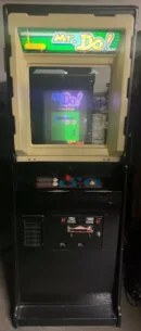 A video game machine with a green screen.