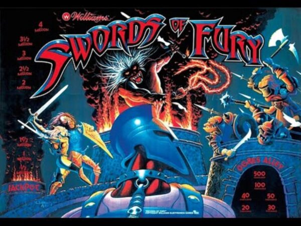 A close up of the sword of fury video game.