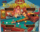 A man and woman playing pool in an arcade game.