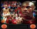 A close up of the michael jordan mural