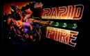 A neon sign that reads " rapid fire ".
