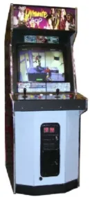 Dynamite Cop arcade cabinet in white casing