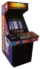 A video game machine with the menu screen on it.