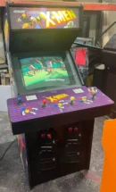 A video game with the controls on and a purple screen.
