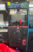 Black Invasion arcade cabinet with red plastic gun